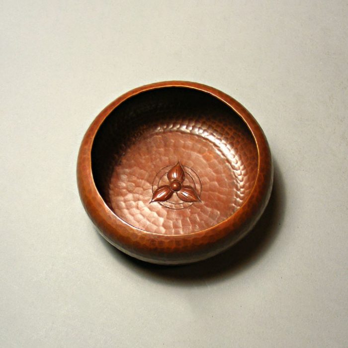 Hand-hammered Copper Roycroft-style 4" Bowl