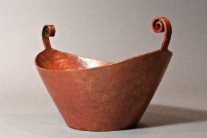 New Elegant Handled Copper Bowl