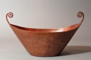 New Elegant Handled Copper Bowl