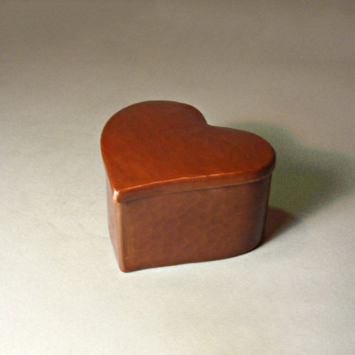 Hand-hammered Copper "Heart" Box Cremation Urn - Image 2