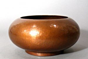 Elegant Sculptural Copper Bowl