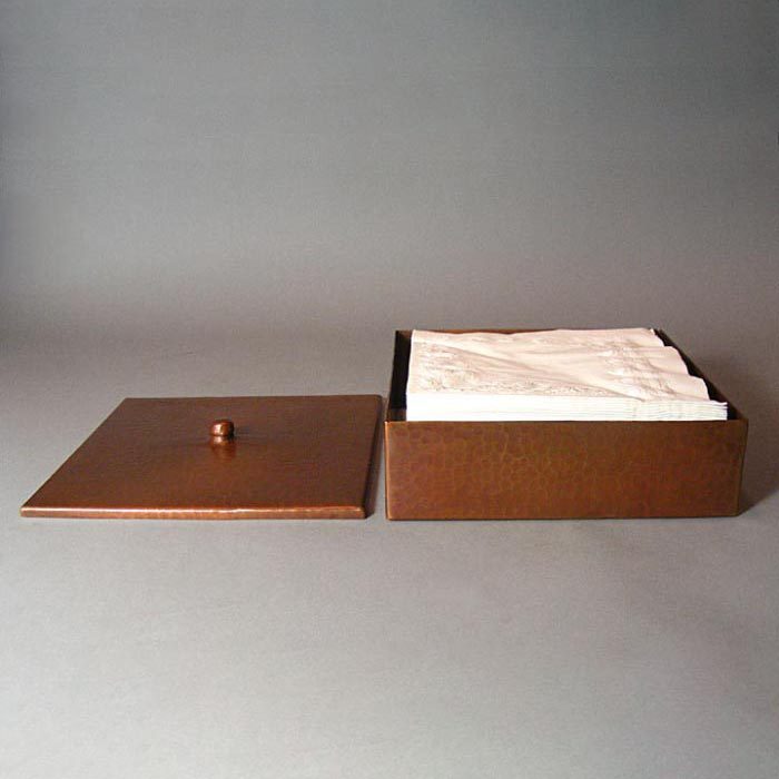 Hand-hammered Copper Roycroft-style Napkin Box