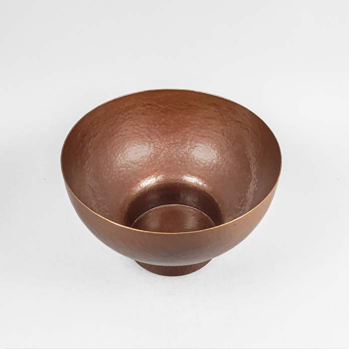 hand-hammered copper bowl with pedestal | JMCP-60-9 1