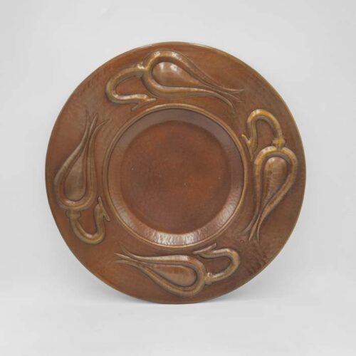 Hand-hammered Copper Stickley-style Seed Pod Plaque