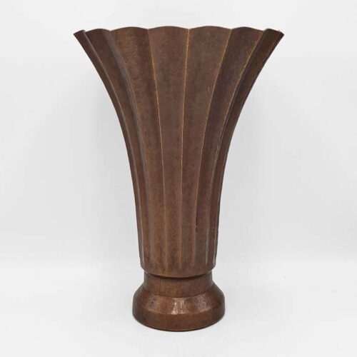 NEW - Hand-hammered Fluted Copper Vase