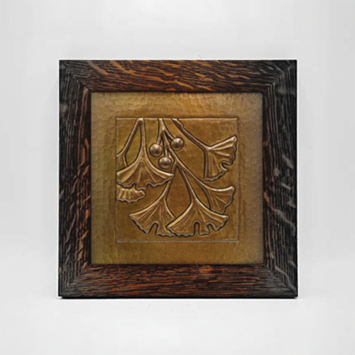 Copper Ginkgo Leaf Framed Tile - Just TWO left!
