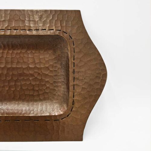 Copper Dirk van Erp-style Tray w/stitch detail
