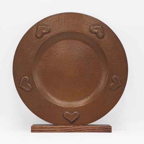 Hand-hammered Copper Stickley-style Heart Plaque